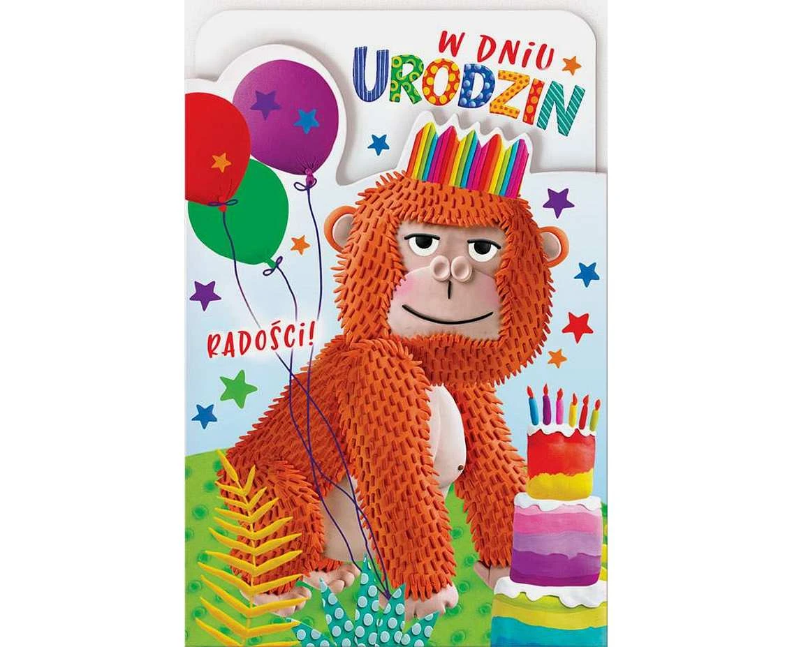 Harmony Card with Birthday Coloring Book, Gorilla, 11,5x16,5 cm